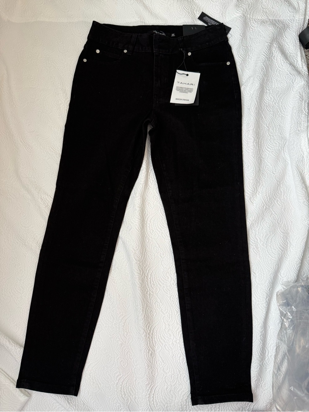 Tahari Black High-Rise Slim Jeans